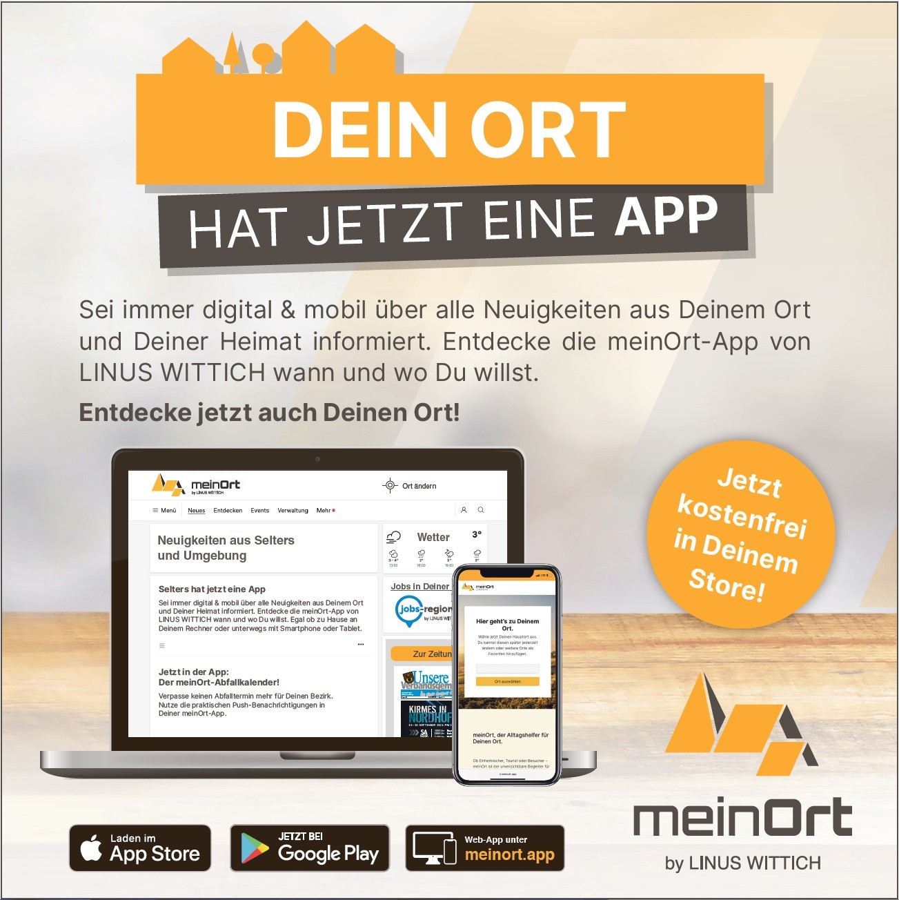 Flyer: Mein Ort App