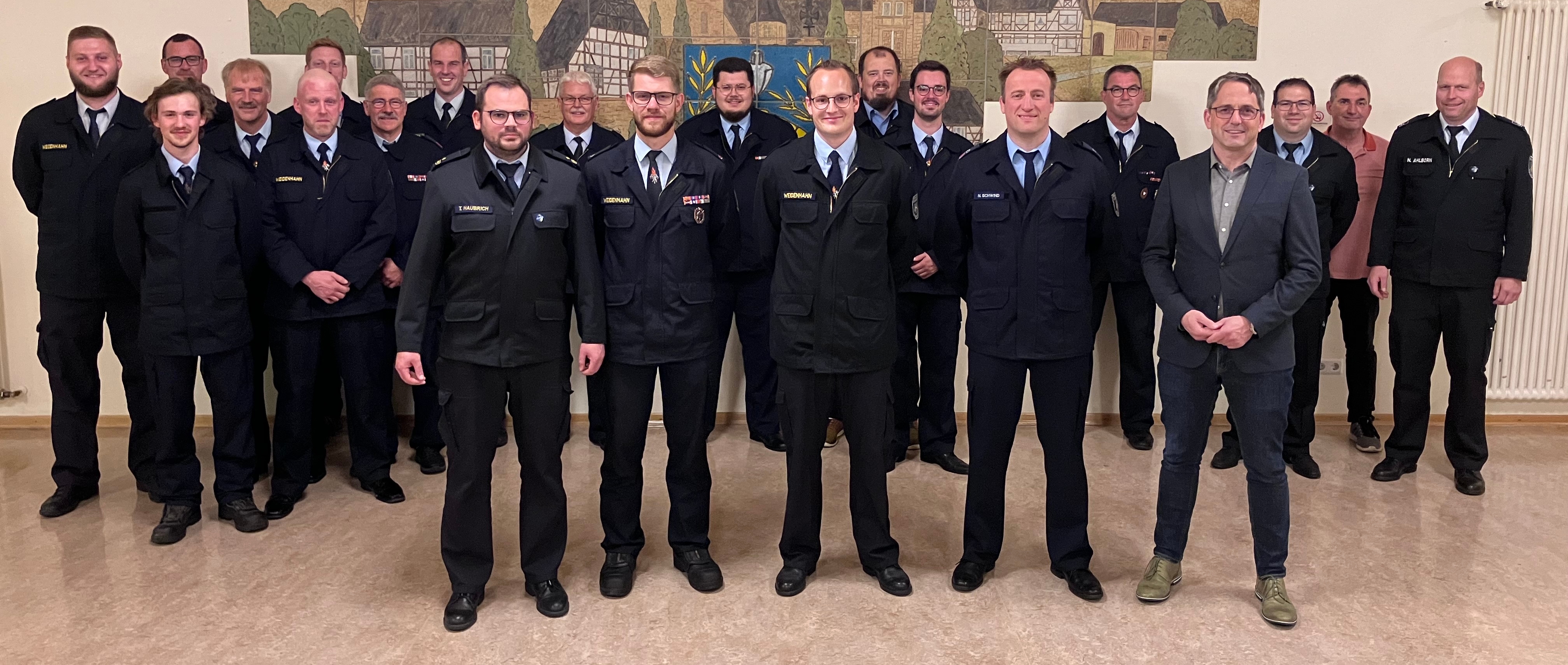 Gruppenbild Wahl zum stellvertretenden Wehrführer in Weidenhahn