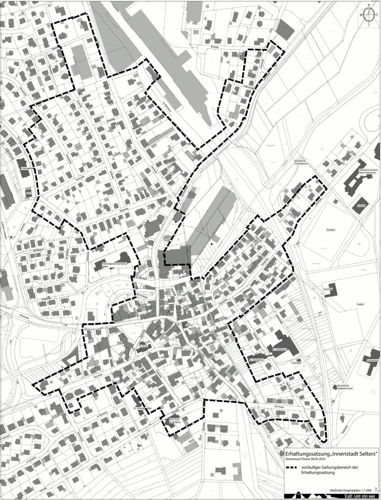 Master auf Katasterplan Karte Bauleitplanung Selters