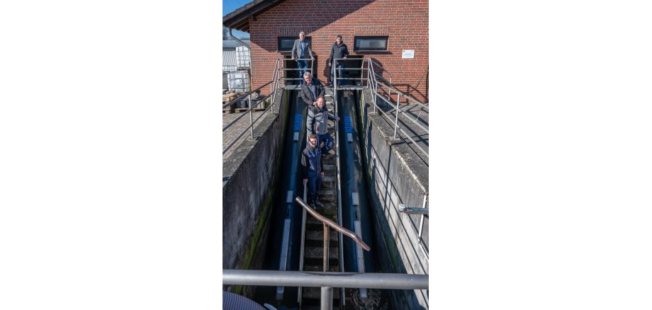 Besichtigung der Baustelle auf der Kläranlage Selters