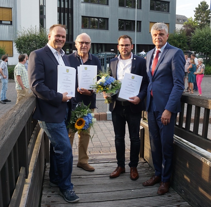 Bürgermeister Klaus Müller mit den Beigeordneten Tobias Haubrich, Hartwig Scheid und Axel Spiekermann (v.r.n.l.)